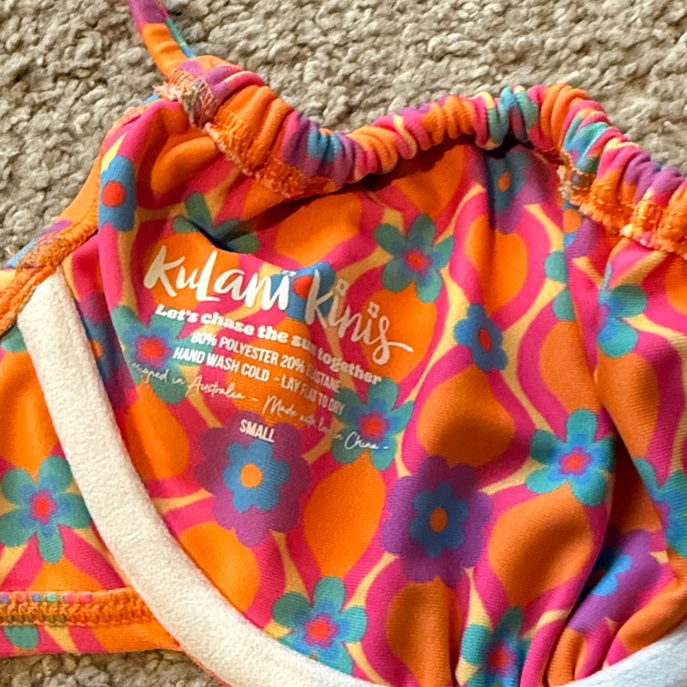Kulani Kinis Orange Pink Geometric Bikini - Picture 3 of 5